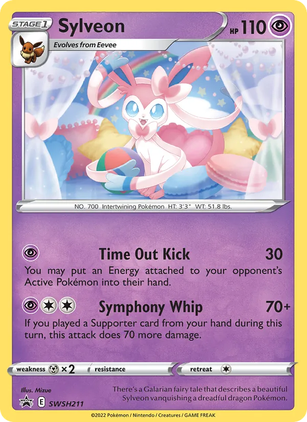 Carta Sylveon, número SWSH211/307 da coleção ESES Promos