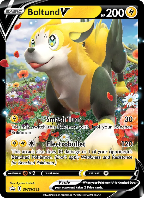 Carta Boltund V, número SWSH219/307 da coleção ESES Promos