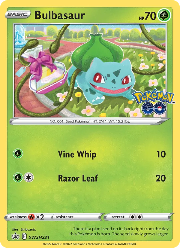 Carta Bulbasaur, número SWSH231/307 da coleção ESES Promos