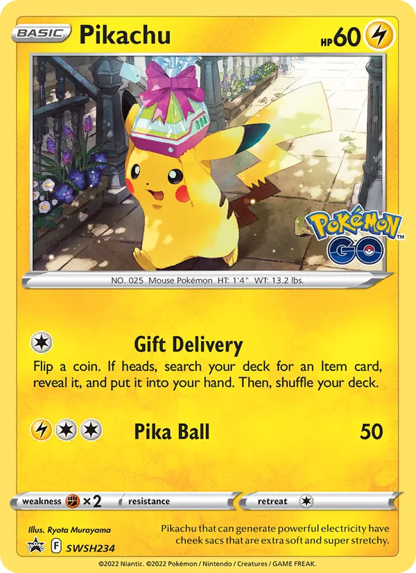 Carta Pikachu, número SWSH234/307 da coleção ESES Promos