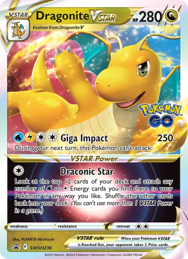 Carta Dragonite V-ASTRO, número SWSH236/307 da coleção ESES Promos