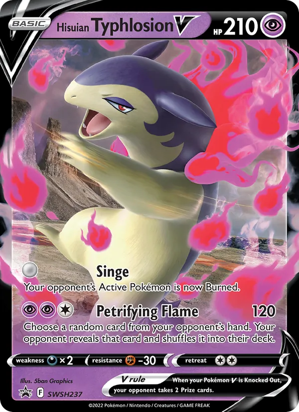 Carta Typhlosion de Hisui V, número SWSH237/307 da coleção ESES Promos