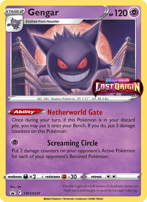 Carta Gengar, número SWSH241/307 da coleção ESES Promos