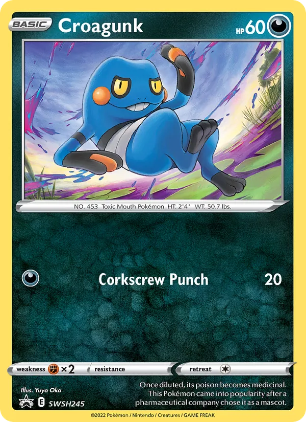 Carta Croagunk, número SWSH245/307 da coleção ESES Promos