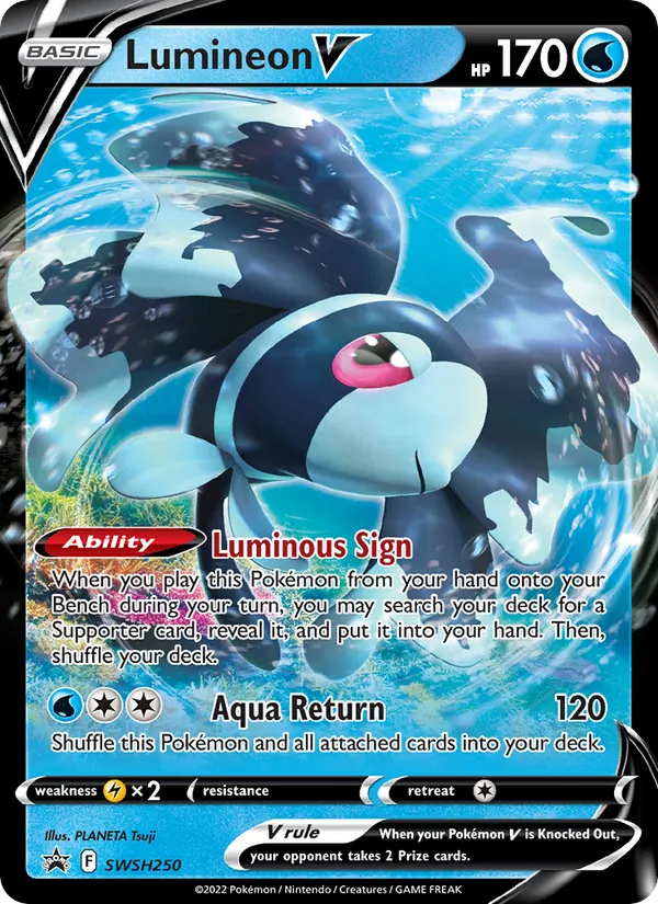 Carta Lumineon V, número SWSH250/307 da coleção ESES Promos