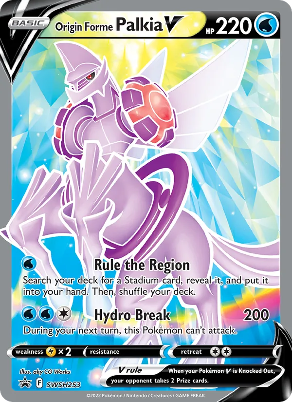 Carta Palkia Forma Origem V, número SWSH253/307 da coleção ESES Promos