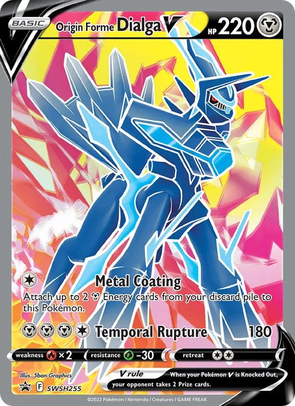 Carta Dialga Forma Origem V, número SWSH255/307 da coleção ESES Promos