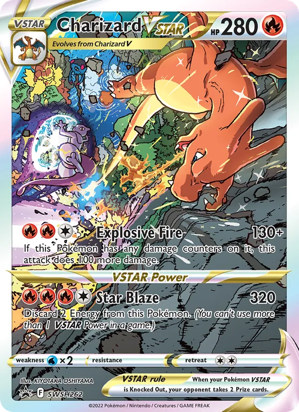 Carta Charizard V-ASTRO, número SWSH262/307 da coleção ESES Promos