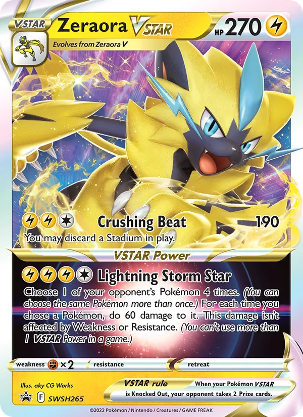 Carta Zeraora V-ASTRO, número SWSH265/307 da coleção ESES Promos