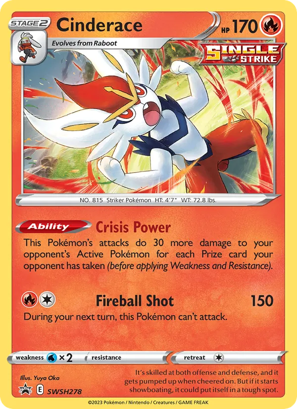 Carta Cinderace, número SWSH278/307 da coleção ESES Promos