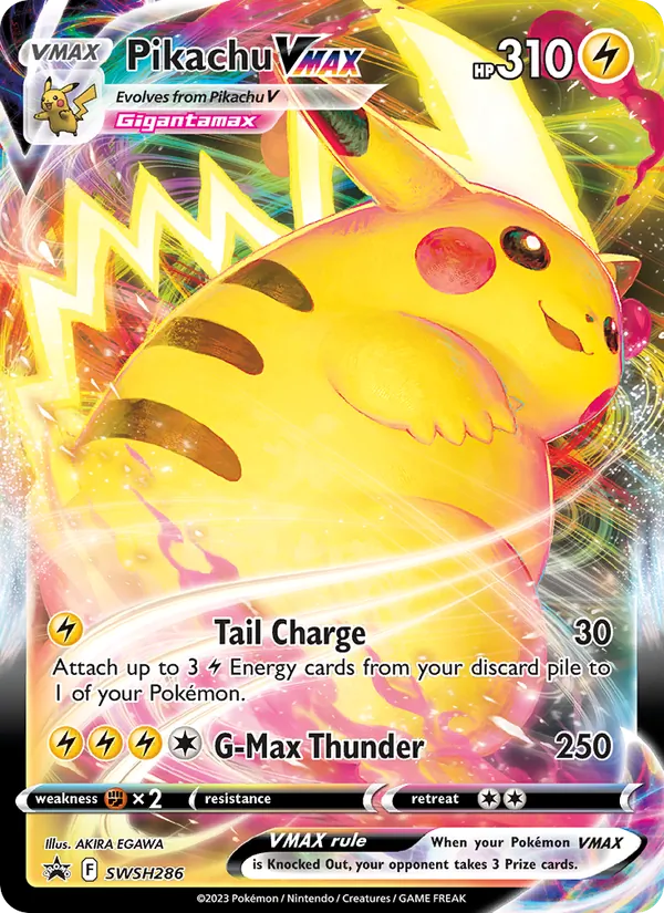 Carta Pikachu VMAX, número SWSH286/307 da coleção ESES Promos