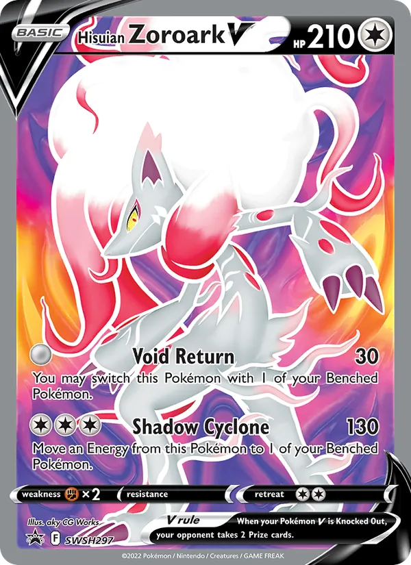 Carta Zoroark de Hisui V, número SWSH297/307 da coleção ESES Promos