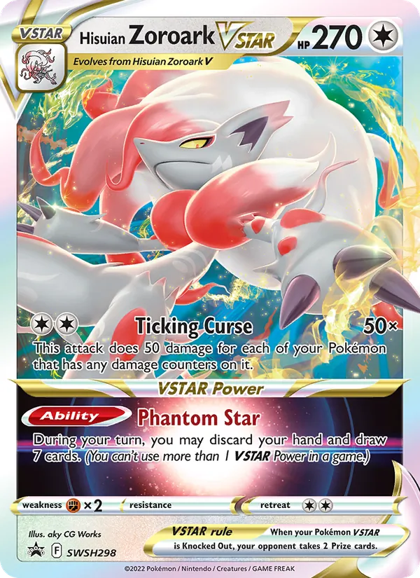 Carta Zoroark de Hisui V-ASTRO, número SWSH298/307 da coleção ESES Promos