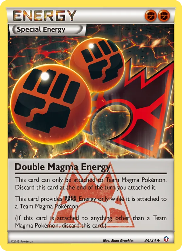 Carta Energia Magma Dupla, número 34/34 da coleção Crise Dupla