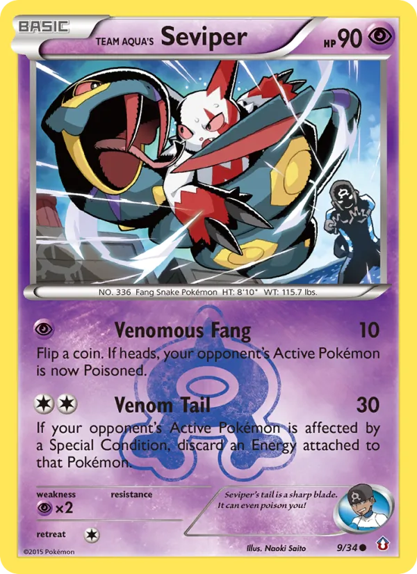 Carta Seviper da Equipe Aqua, número 9/34 da coleção Crise Dupla