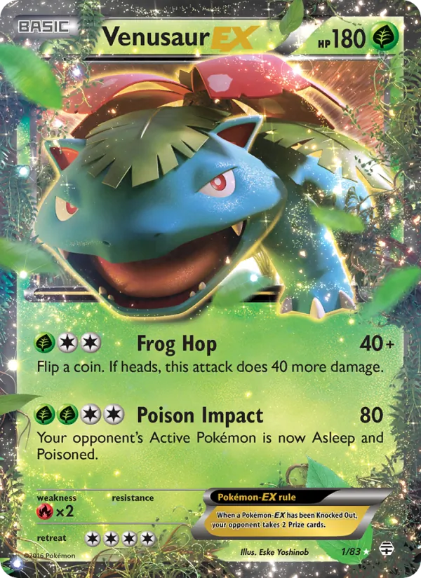 Carta Venusaur EX, número 1/83 da coleção Gerações
