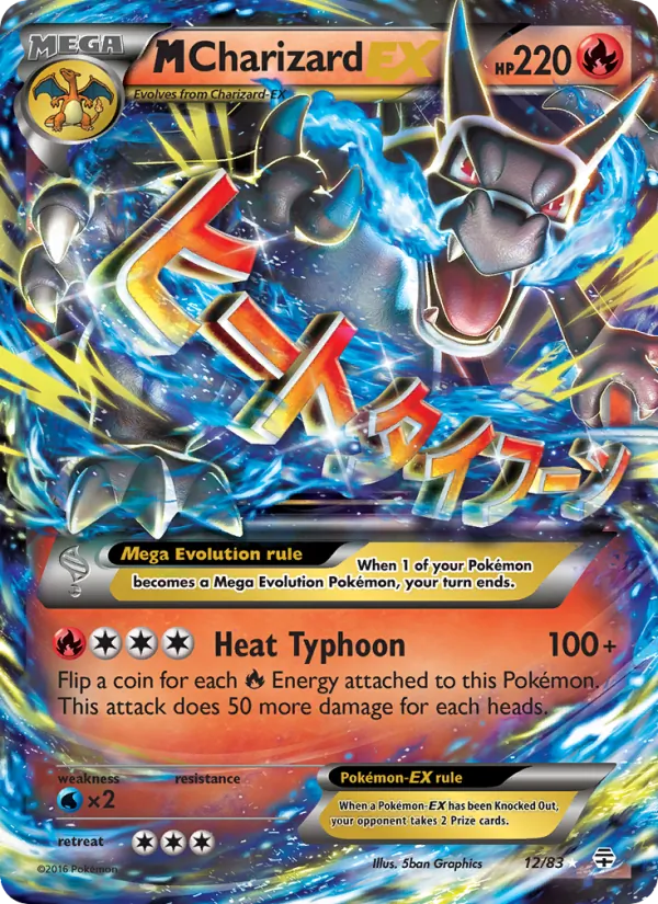 Carta M Charizard EX, número 12/83 da coleção Gerações