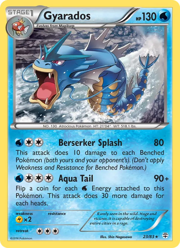Carta Gyarados, número 23/83 da coleção Gerações