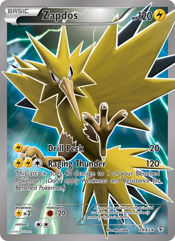 Carta Zapdos, número 29/83 da coleção Gerações