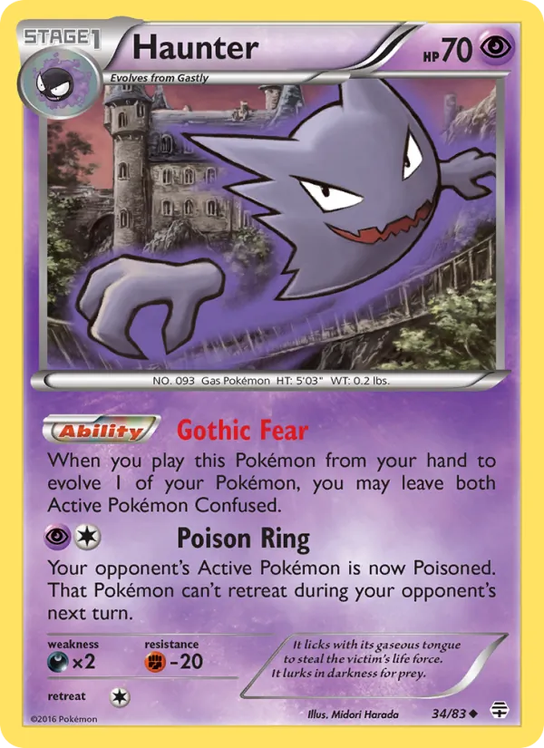 Carta Haunter, número 34/83 da coleção Gerações