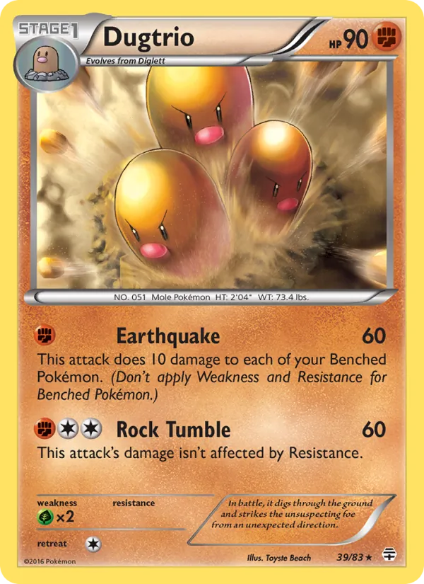 Carta Dugtrio, número 39/83 da coleção Gerações