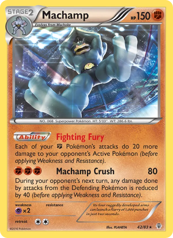 Carta Machamp, número 42/83 da coleção Gerações