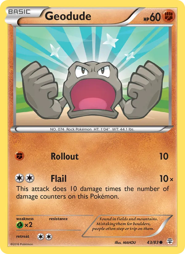 Carta Geodude, número 43/83 da coleção Gerações