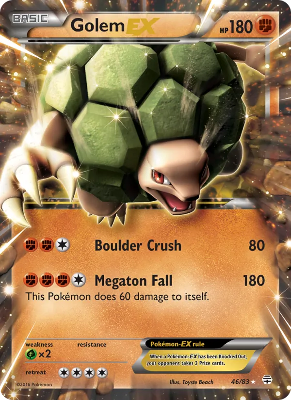 Carta Golem EX, número 46/83 da coleção Gerações