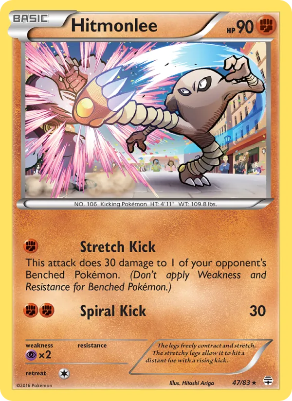 Carta Hitmonlee, número 47/83 da coleção Gerações
