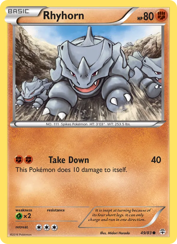 Carta Rhyhorn, número 49/83 da coleção Gerações