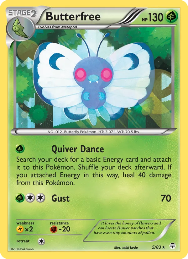 Carta Butterfree, número 5/83 da coleção Gerações