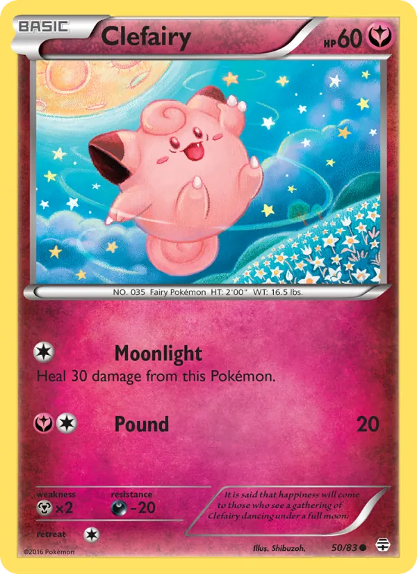 Carta Clefairy, número 50/83 da coleção Gerações