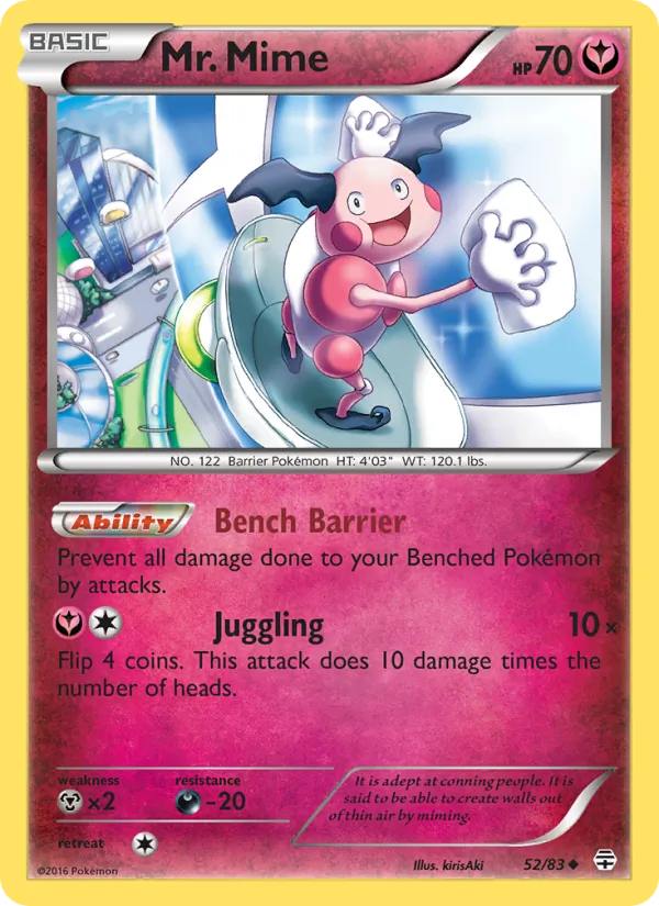 Carta Mr. Mime, número 52/83 da coleção Gerações