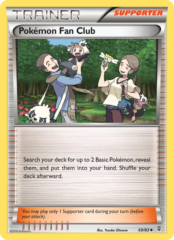 Carta Pokémon Fan Club, número 69/83 da coleção Gerações