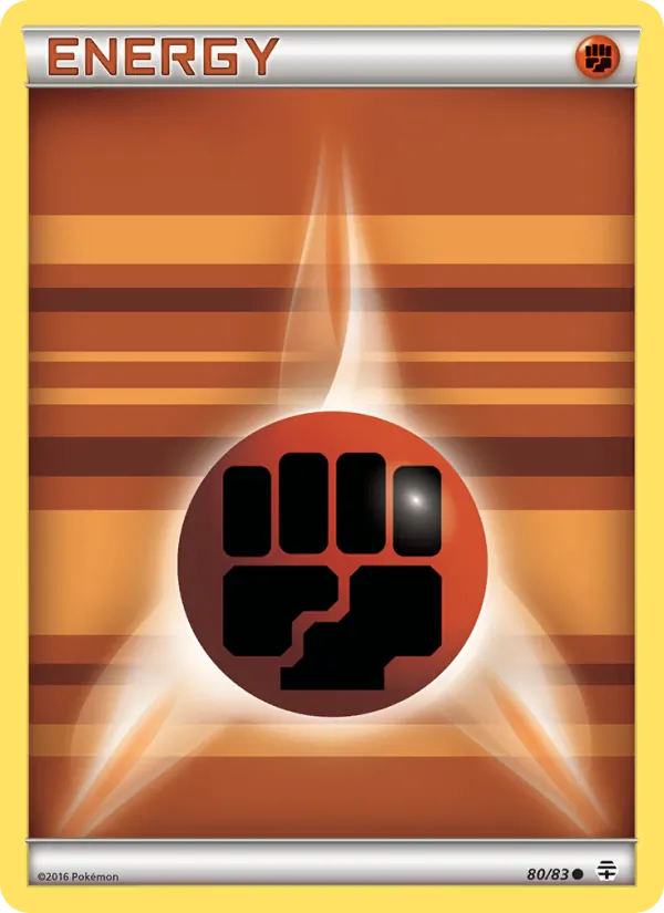 Carta Fighting Energy, número 80/83 da coleção Gerações