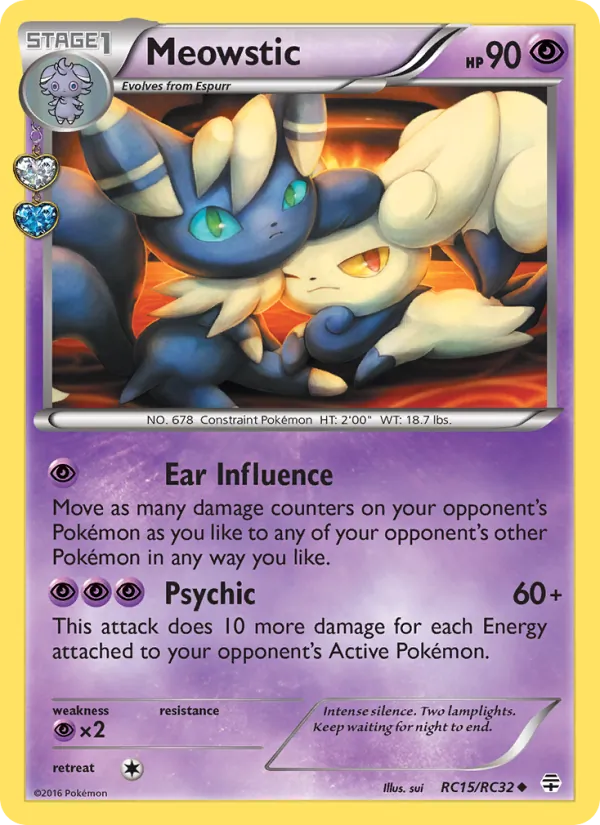 Carta Meowstic, número RC15/83 da coleção Gerações