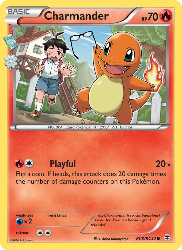 Carta Charmander, número RC3/83 da coleção Gerações