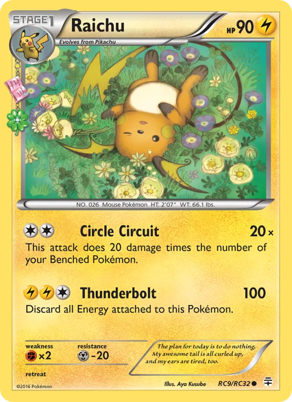 Carta Raichu, número RC9/83 da coleção Gerações
