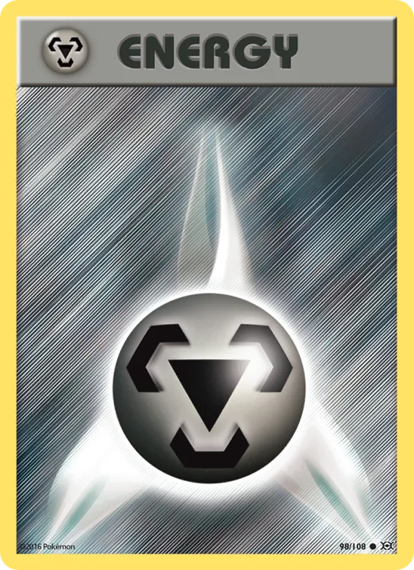 Carta Energia de Metal, número 98/108 da coleção Evoluções