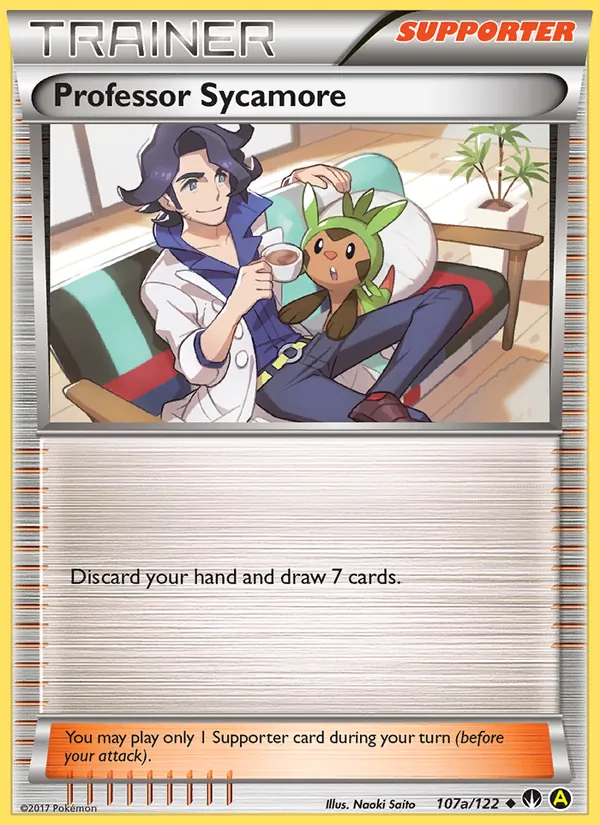 Carta Professor Sycamore, número 107a/122 da coleção Turbo Colisão