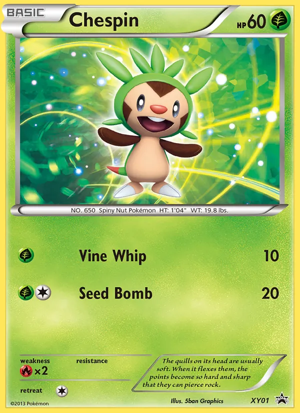 Carta Chespin, número XY01/211 da coleção XY Black Star Promos