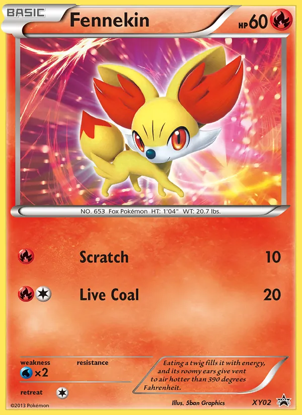 Carta Fennekin, número XY02/211 da coleção XY Black Star Promos