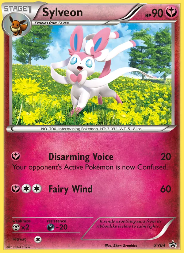 Carta Sylveon, número XY04/211 da coleção XY Black Star Promos
