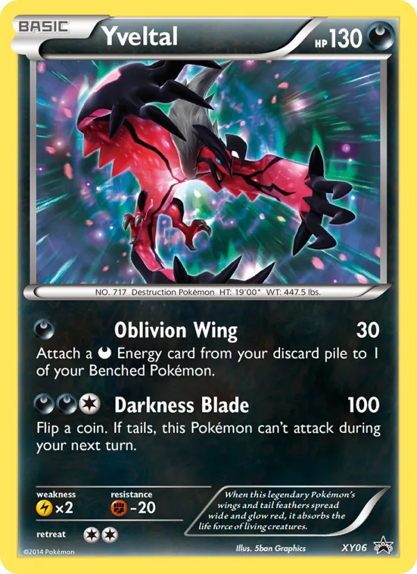 Carta Yveltal, número XY06/211 da coleção XY Black Star Promos