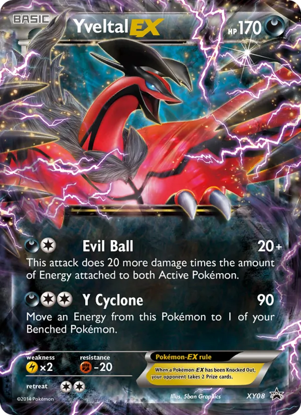 Carta Yveltal EX, número XY08/211 da coleção XY Black Star Promos