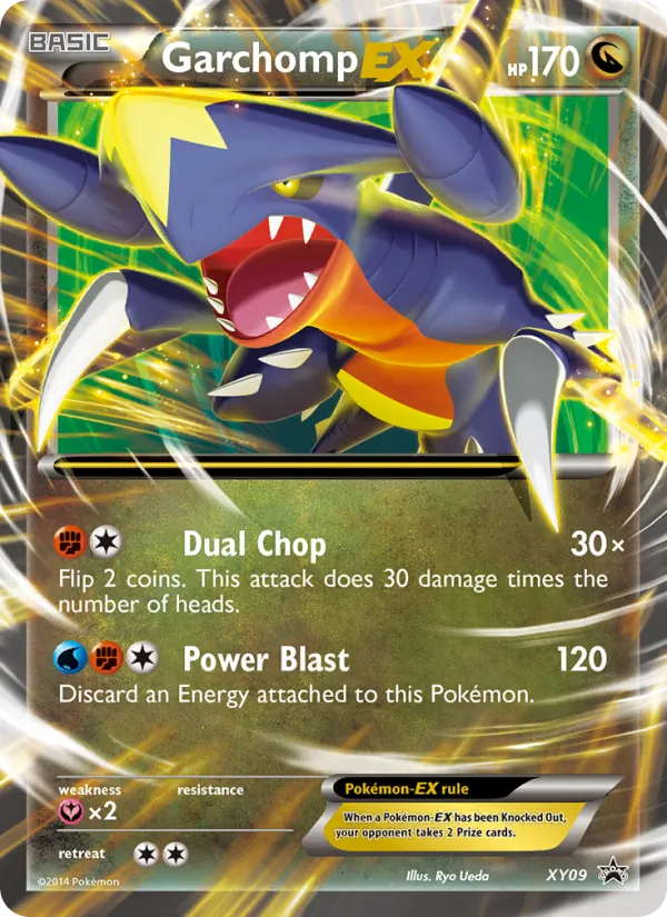 Carta Garchomp EX, número XY09/211 da coleção XY Black Star Promos