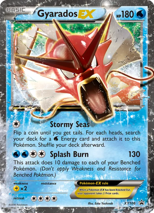 Carta Gyarados EX, número XY106/211 da coleção XY Black Star Promos