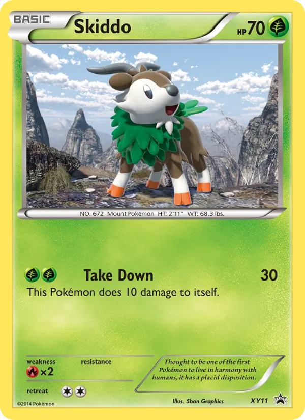 Carta Skiddo, número XY11/211 da coleção XY Black Star Promos