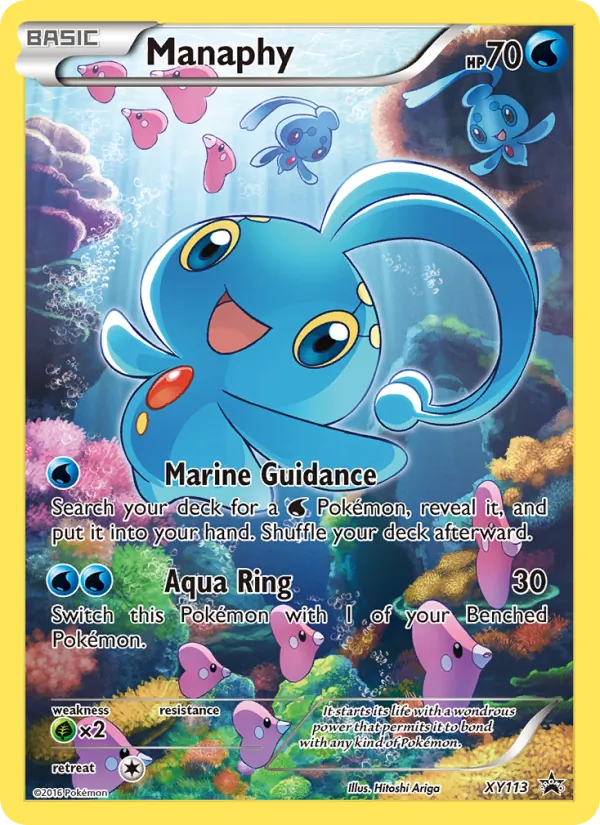 Carta Manaphy, número XY113/211 da coleção XY Black Star Promos
