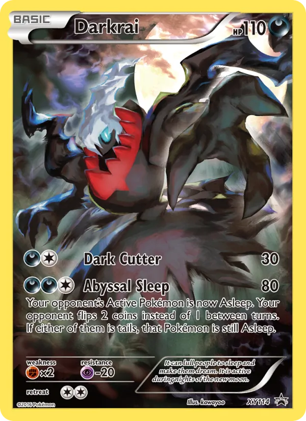 Carta Darkrai, número XY114/211 da coleção XY Black Star Promos